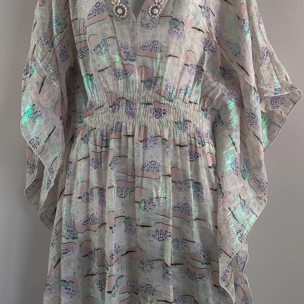 Free People/Anna Sui Iridescent Multicolor Swim Coverup - Picture 11 of 12